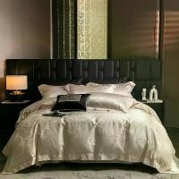 ราคา ชุดผ้าปูที่นอน 4 ชิ้น Jacquard ทอสี ความแม่นยำสูง สไตล์ยุโรป ทำจากผ้าฝ้ายแท้และฝ้ายนมยาว ผ้าฝ้ายทั้งหมด ขอบกลวง เหมาะสำหรับเตียง ผ้าคลุมเตียง เครื่องนอน (1732340408281434659)