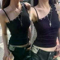 ราคา เสื้อกั๊กฤดูร้อนสำหรับผู้หญิง, ปาดไหล่, ทรงสลิมฟิต, แขนกุด, แฟชั่น, สไตล์พังก์, เสื้อกล้ามสาวฮอต, [KTHE ใหม่] (1731430500128163338)