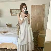 ราคา ชุดเสื้อกั๊กสีขาวสำหรับผู้หญิง, ชุดฤดูร้อน, สไตล์ฝรั่งเศส, ดีไซน์หลวม, ความยาวปานกลาง, ชุดเดรสสายรัดผิดปกติ, มาใหม่ในปี 2025 (1732259598812285738)