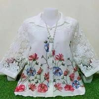 ราคา เสื้อเชิ้ตแต่งแขนลูกไม้ผ้าลินินผสมกับผ้าฝ้ายงานปักดอกไม้สวยๆ ผู้หญิง (1731789630978426903)