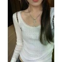 ราคา เสื้อยืดแขนยาว สำหรับผู้หญิง สั้น สีขาว ทรงสลิมฟิต ลูกไม้หวาน เสื้อยืดฐาน (1731316479642733458)