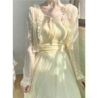 ราคา เสื้อคาร์ดิแกนผูกเชือกลูกไม้สีแอปริคอท พร้อมปกลูกไม้ เสื้อกันแดด เสื้อเครื่องปรับอากาศ ผ้าชีฟองฤดูร้อนบาง สไตล์เรียบหรูอ่อนโยน ผ้าคลุมไหล่คอวี ปี 2025 (1732111508296927793)