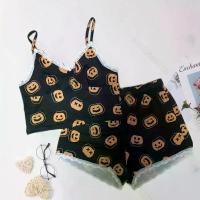 ราคา กางเกงขาสั้นพิมพ์ลายฤดูร้อน ดีไซน์ฟักทองใหม่ แขนกุด เสื้อชั้นใน ชุดเลานจ์ ชุดนอนสำหรับผู้หญิง (1731327385178440918)