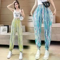 ราคา กางเกงโคมไฟ Jogger, ดีไซน์มัดย้อม, ผ้าไหมน้ำแข็งบางพาด, ทรงหลวม, เอวสูง, เหมาะสำหรับการเล่นกีฬาและชุดลำลอง, กางเกงสายรุ้ง, ปี 2024 (1731342717744678043)