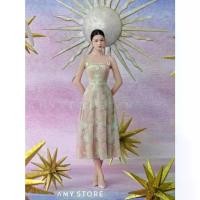 ราคา เดรสยาว แบรนด์ ดีไซน์พิเศษของเวียดนาม สีเขียวสดและสีชมพู ดอกไม้ลูกไม้นางฟ้าฝัน เดรส A009 (1731335090566433597)