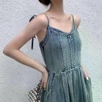 ราคา เดรสยีนส์สลิง สำหรับผู้หญิง แฟชั่นใหม่ สไตล์เรโทร ควบคุมเอว ทรงสลิมฟิต ความยาวปานกลาง กระโปรงทรงเอ ลูกไม้ด้านใน 2024 (1730809430323333872)