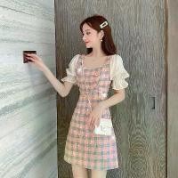 ราคา ชุดฤดูร้อน, สไตล์ฝรั่งเศส, แขนทรัมเป็ตย้อนยุค, กระโปรงผ้าตาหมากรุก, สาวอวบกระชับสัดส่วน, ชุดสูง, คอลเลกชันผู้คน [1418 คน], 2023 มาใหม่ (1731285973857240255)