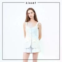 ราคา Kloset Design Sleeveless Top with Detailed (SS25-T001-C) เสื้อแขนกุดผ้าลูกไม้เย็บกดทั้งตัว (1731288828054045900)