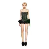 ราคา (แถมกล่อง) LSOUL Sadou Set เซ็ตเสื้อคอร์เซ็ตหนังวัวผูกเชือก กางเกงขาสั้นทรงบอลลูนตกแต่งลูกไม้ (ขายแยก) (1731765038786251644)