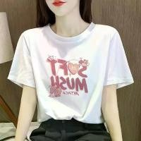 ราคา เสื้อผู้หญิง เสื้อยืด ฤดูร้อน ทรงหลวม กระชับสัดส่วน ดีไซน์เฉพาะ อเนกประสงค์ ผ้าฝ้ายสีขาวระดับไฮเอนด์ ไหล่ปกติ (1731425059165537537)