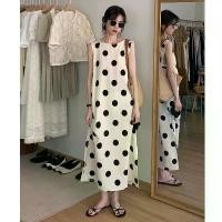 ราคา ชุดเดรสแขนกุดลายจุดสไตล์ฝรั่งเศสพลัสไซส์เปลือยหลังเหมาะสำหรับสาวอวบวันหยุดริมทะเลสำหรับผู้หญิง (1730389806478362749)