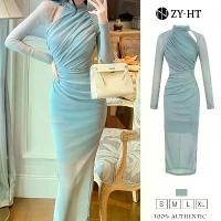 ราคา เดรสผู้หญิง ZYHT สีฟ้า วัสดุผ้าไหม สไตล์ซาลาเปา เหมาะสำหรับทำงาน งานแต่งงาน และงานปาร์ตี้ ชุดราตรี 30637 (1731386656944325767)