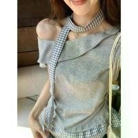 ราคา เสื้อยืด แขนสั้น ปาดไหล่ ทรงผิดปกติ สำหรับผู้หญิง เย็บลายสก๊อตฤดูร้อน ทรงสลิมฟิต เสื้อไหล่เฉียง มาใหม่ อเนกประสงค์ 2025 (1731427250647237854)