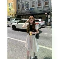 ราคา ชุดสูทสามชิ้น/ชิ้นเดียว, ชุดฤดูร้อนปี 2568, ชุด Miu, เสื้อเชิ้ตสีขาว, กระโปรง Midi, เสื้อกั๊กบล็อคสี (1731394554330777033)