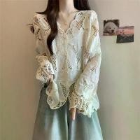 ราคา เสื้อเชิ้ตลูกไม้แขนยาว ดีไซน์กลวงออก สำหรับผู้หญิง เสื้อเบลาส์ไมโครแคสต์คุณภาพสูง ปักลาย เสื้อหลวม ใหม่สำหรับฤดูใบไม้ผลิ 2025 (1731270403263399564)