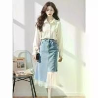 ราคา กระโปรง Midi ทรงเอ เย็บปะติดปะต่อกัน สำหรับผู้หญิง สไตล์ฮอต ฤดูใบไม้ผลิ/ฤดูร้อน แฟชั่นใหม่ เอวสูง ระดับไฮเอนด์ พลัสไซส์ คลุมสะโพก กระโปรงยาว ปี 2025 (1731396230200460741)