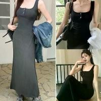 ราคา เดรสผู้หญิง สีขาว สไตล์เรโทรคุณภาพดี แขนกุด ทรงสลิมฟิต กระโปรงยาว แฟชั่นเกาหลี เรียบหรู เหมาะสำหรับใส่ลำลอง อัคคุง กรกฎาคม Clothing Dress Lady เสื้อผ้า Women (1731002062976748079)