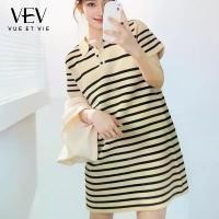 ราคา ชุดเสื้อยืดแขนสั้น คอปกโปโล กระชับสัดส่วน ลำลอง คุณภาพสูง ชุดฤดูร้อน VEV-CSSFIT เดรสผ้าลินินน้ำแข็งลายตรง เดรส ชุดเดรส (1731866035746147144)