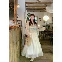 ราคา ชุดสูทผู้หญิง เสื้อถักนิตติ้ง แขนยาว กันแดด เสื้อคลุม กระโปรง (1731456432550020317)