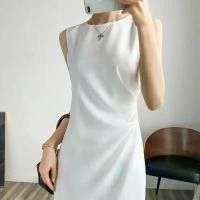 ราคา เดรสและชุดทางการ อเนกประสงค์ สีพื้น ดีไซน์จีบเฉพาะจุด คอกลม กระโปรงยาวปานกลาง แขนกุด สไตล์ OL เรียบหรู ทรงสลิมฟิต เหมาะสำหรับใส่ทำงาน (1731207078270305651)