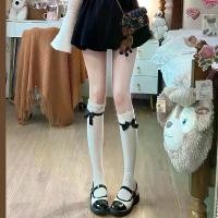 ราคา ถุงเท้าเอลฟ์ สไตล์หวาน ๆ ญี่ปุ่น ฤดูใบไม้ผลิ ฤดูร้อน มาใหม่ โบว์ขาวกลางน่อง ขอบลูกไม้ อเนกประสงค์ ถุงเท้าน่อง (1731333881272764000)