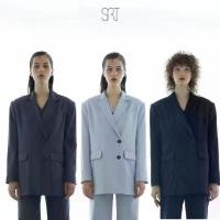 ราคา The SRT X10 Gentle Oversized Blazer เบลเซอร์โอเวอร์ไซส์ กระดุมคู่ มีกระเป๋าหน้า ผ้าลายทางแนวตั้ง สีม่วงอ่อน/สีม่วงเข้ม/ สีดำ (1729677937359882407)