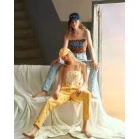 ราคา Small Flowers Embroidered Fitted Pants กางเกงยีนส์ขายาวปักลาย RS23-P006 (1730489109766113484)