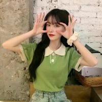 ราคา เสื้อถัก, คอลเลกชันใหม่ฤดูใบไม้ร่วงปี 2024, สไตล์เกาหลี, คอปกโปโล, เสื้อกันหนาวผ้าไหมน้ำแข็ง, แขนสั้น, เสื้อยืดเฉพาะ, การออกแบบบล็อกสี, แฟชั่น, สำหรับผู้หญิง (1730988184520460506)