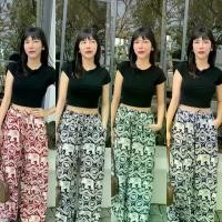 ราคา กางเกงผ้าไหมลายช้าง ผลิตในอิตาลี มีกระเป๋า เอวปรับระดับได้ มีเชือกผูก เนื้อผ้าไหลเพื่อความสบาย (1731428436232078504)