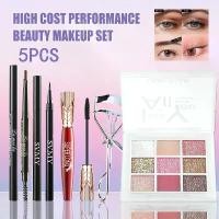 ราคา ชุดแต่งหน้าความงาม 5 ชิ้น LAMEILA อายแชโดว์เก้ากริด + YANQINA มงกุฎตาสีดำ 4D + SVMY ปากกาอายไลเนอร์กันน้ำ + LAMEILA ดินสอเขียนคิ้วสองหัว + คลิปหนีบขนตา (1729866810193381463)