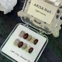 ราคา [ภาพถ่ายจริงดั้งเดิม] เชอร์รี่แดงตาแมวแชมเปญเพชรทำด้วยมือสวมปลายเล็บราคาไม่แพงหรูหราทำด้วยมือคุณภาพสูงควบคุมเล็บ (1729898384786557752)