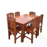 ราคา Sukthongแพร่ ชุดโต๊ะอาหารไม้สัก 90x150สูง80ซม. ชุดโต๊ะกินข้าว6ที่นั่ง โต๊ะอาหารพร้อมเก้าอี้ รุ่นเก้าอี้ลายกวาง สีสักน้ำตาลส้มเคลือบเงา SUKP-557 (1729977651015093156)