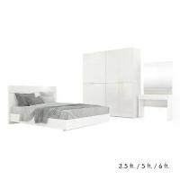 ราคา INDEX LIVING MALL ชุดห้องนอน รุ่นบลัง (เตียง, ตู้เสื้อผ้า 4 บาน, โต๊ะเครื่องแป้ง) - สีขาว (1729583560597801016)