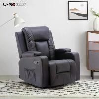 ราคา U-RO DECOR รุ่น ANDORA-R (แอนโดรา-อาร์) สีดำ เก้าอี้นวดหนังแท้ปรับนอนได้ massage recliner chair/ Sofa เก้าอี้พักผ่อน, เก้าอี้หนัง, อาร์มแชร์, เก้าอี้ (1729619050296740063)