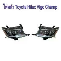 ราคา ไฟหน้า Toyota Hilux Vigo Champ 2012-2014 ลายไนกี้ โปรเจคเตอร์ LED โคมดำ (1729970544763702219)