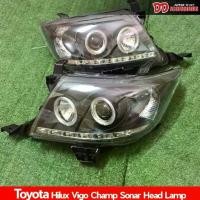 ราคา ไฟหน้า ไฟหน้าแต่ง Vigo champ 2011 2012 2013 2014 โปรเจ๊กเตอร์สีดำ Sonar (1731382039514482966)