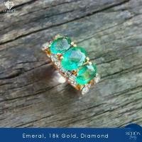 ราคา แหวนมรกต มรกตแท้ ตัวเรือนแหวนทอง18เค ประดับเพชรแท้ พร้อมใบเซอร์ใหญ่ Jewelry Report CER-GOLD-0006 (1731651793724410551)