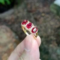 ราคา แหวนทับทิม ธรรมชาติ ล้อมรอบด้วยไพลินสีขาว ชุบเงินแท้ 92.5% ไซส์นิ้ว 53 หรือ 6.5US สินค้า พร้อมบัตรรับประกัน (1731332572194702849)