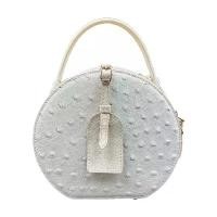 ราคา กระเป๋าทรงกลม ทำจากหนังนกกระจอกเทศ ขนาด 20*22.5*8 (1731433451587733411)