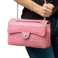 ราคา i-M i cha กระเป๋าหนังจระเข้แท้ กระเป๋าสะพายข้าง ขนาด 10 นิ้ว กระเป๋าหนังท้อง ทรงคลาสสิค ซับในหนังวัวทั้งใบ มีสายสะพาย น้ำหนัก เบา (1729570667993926257)