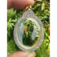 ราคา แนะนำ กรอบพระ ทรงไข่ใหญ่ งานทองอิตาลีล้อมเพชร ขนาด 3.6x2.8 ซม. (ใส่เหรียญหลวงปู่ศิลาและเกจิอื่นๆได้หลายรุ่น) สวยดีถูกทน (1731402598124193782)