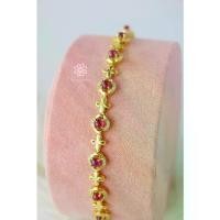 ราคา Rosen'marry/ สร้อยข้อมือพลอยแท้ ทับทิม ตัวเรือนเงินแท้ 925 ชุบทอง จัดส่งฟรี RB040, พลอยแท้เสริมดวง , ของขวัญ (1729872882780244930)