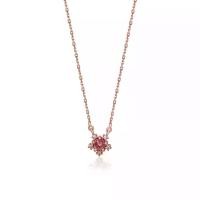 ราคา A.CEMI Pink Tourmaline Nova Necklace สร้อยคอ พิงค์ทัวร์มาลีน สร้อยคอเงินแท้ ชุบทอง 18K โรสโกลว์ (1729840946311957120)