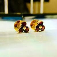 ราคา Natural Garnet Earrings /โกเมนธรรมชาติ/သဘာဝဂါးနက်ဇီးနီရည်နားကပ် (1731005769409399192)