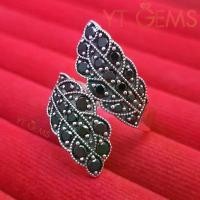 ราคา แหวนใบมะกอก แหวน เงินแท้ รมดำ พลอย นิล cz YTG-10032 YTGEMS (1731781895492241892)