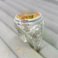 ราคา แหวน นกวายุภักษ์ แหวน เงินแท้ พลอย บุษราคัม CZ YTG-9986 YTGEMS (1731475378045749732)