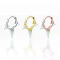 ราคา FranklinEdward PiercingRoomByJay Triple Spike Opal/CZ Huggie Hoop เงินแท้ (ราคาต่อชิ้น) COD (1731191868374680695)