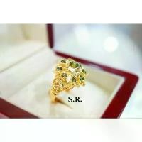 ราคา tomentishopt S.R. แหวนทองเขียวส่องเพชรซีกโบราณ เม็ดละ 0.15 กะรัต ล้อมเขี่ยวส่อง เม็ดละ 0.05 กะรัต น้ำ100 ขาวสวยไฟดี พร้อมใบรับรองสินค ขายดี (1731224019790955614)