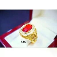 ราคา ubtlessshopt S.R. แหวนทองชายทับทิมเม็ดละ 9.00 กะรัต ล้อมเพชรเม็ดละ 0.02 ตังค์ เพชรน้ำ100 ขาวสวยไฟดี พร้อมใบรับรองสินค้า เคลือบทองคำแท สินค้าขายดี (1731223838489805828)