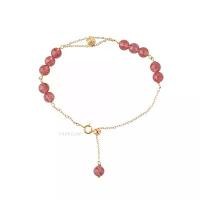 ราคา สร้อยข้อมือทอง 14k พร้อมคริสตัลสตรอเบอร์รี่ สำหรับผู้หญิง สไตล์สดใหม่ เครื่องประดับสร้อยข้อมือทอง 14k ที่นำเข้า ไม่ซีดจาง เหมาะสำหรับ Instagram ของผู้หญิง (1730967985469950398)